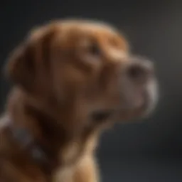 A droplet of topical flea treatment applied to a dog's neck