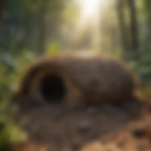 Burrow structures showcasing pest habitats