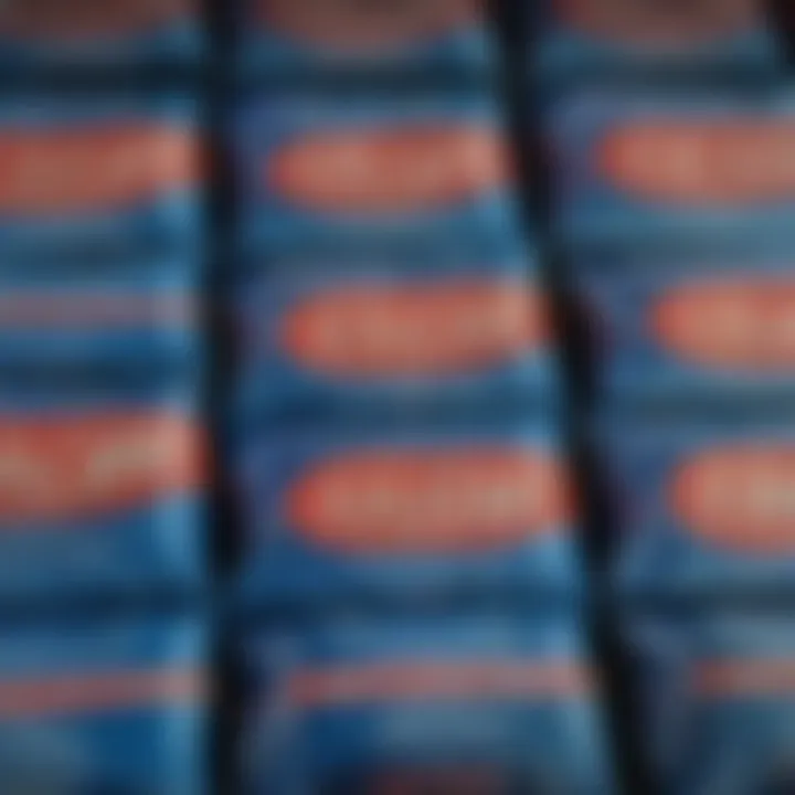 Close-up view of Contrac bait packs showcasing their distinctive blue color and packaging design.