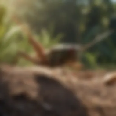 A close-up of a cricket in its natural habitat