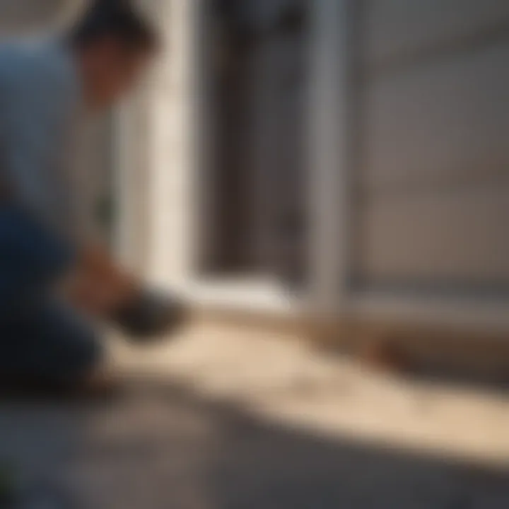 Homeowner inspecting pest entry points