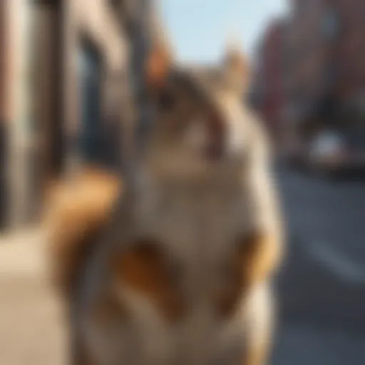 Squirrel in an urban setting