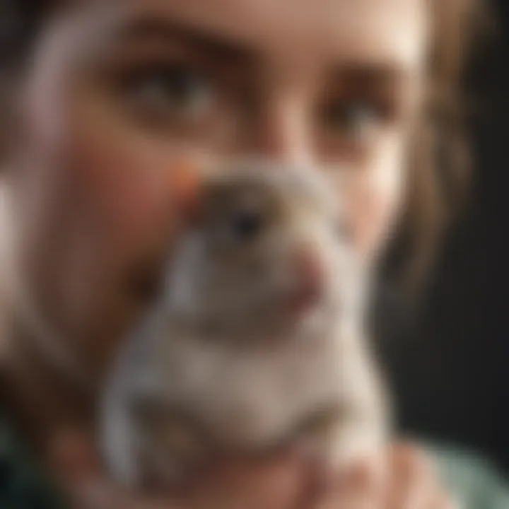 Caring for Rescued Small Animals A close-up of a rescued small animal being cared for