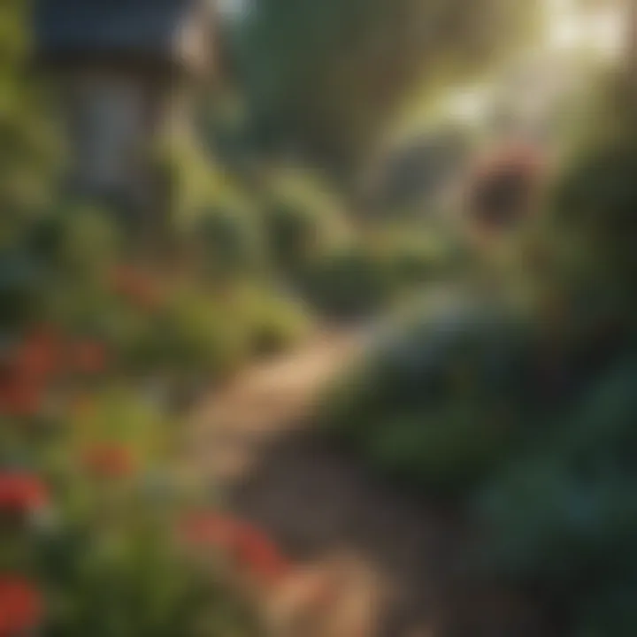 Illustration of a garden thriving with pest control measures