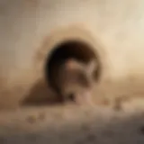 Close-up of a mouse hole in a wall