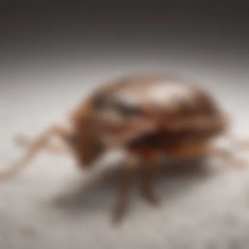 Close-up view of a bed bug on a mattress
