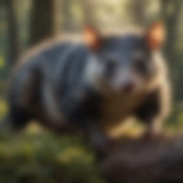 An illustration depicting common predators of possums in the wild.