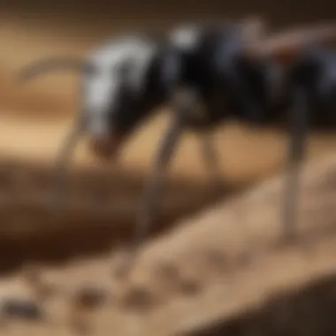 Carpenter Ants in Their Habitat Close-up view of carpenter ants in their natural habitat