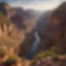 A panoramic view of the Grand Canyon showcasing its unique landscape