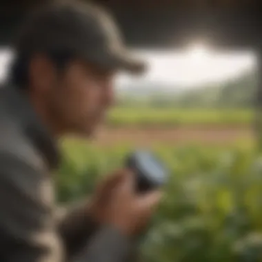 Quality Control in Agriculture Agricultural professional inspecting crops