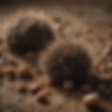 Detailed close-up of possum feces showcasing texture and size