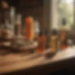 A variety of natural roach repellents displayed on a wooden table