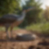 A visual representation of snake bird deterrents in an agricultural setting
