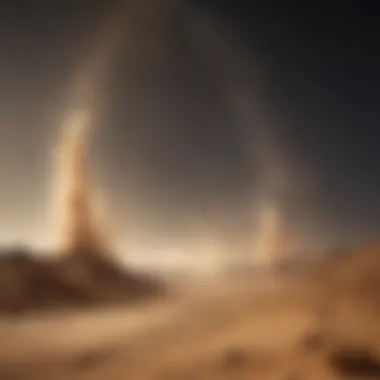 Graph showcasing temporal variations in dust levels in the atmosphere over time.