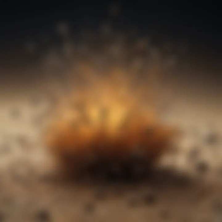 Microscopic view of dust particles highlighting their physical properties.