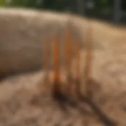 A close-up view of termite stakes for effective pest control