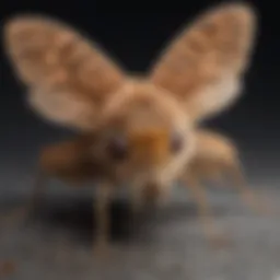 Close-up of a little brown moth on a surface