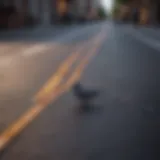 Reflective tape on urban surfaces