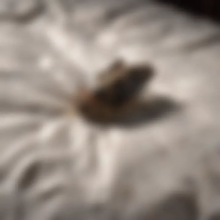 Signs of bat bug infestation on bedding