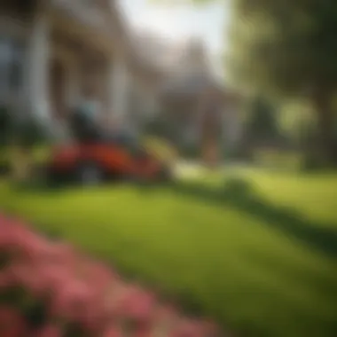 Customer Satisfaction with Lawn Care A satisfied customer enjoying their vibrant lawn.