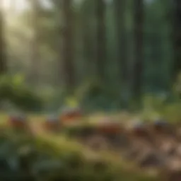An illustrated representation of various walker pests in their natural habitat