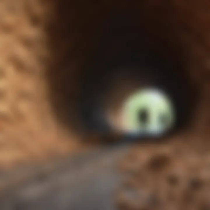 Close-up of termite workers building intricate tunnels