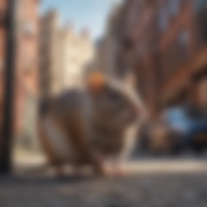 Illustration depicting effective rodent control methods in urban areas