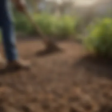 Application of Bat Guano in Sustainable Farming Illustration of bat guano being applied to a garden bed