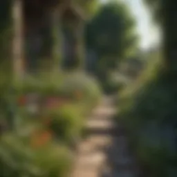 A vibrant garden filled with various herbs