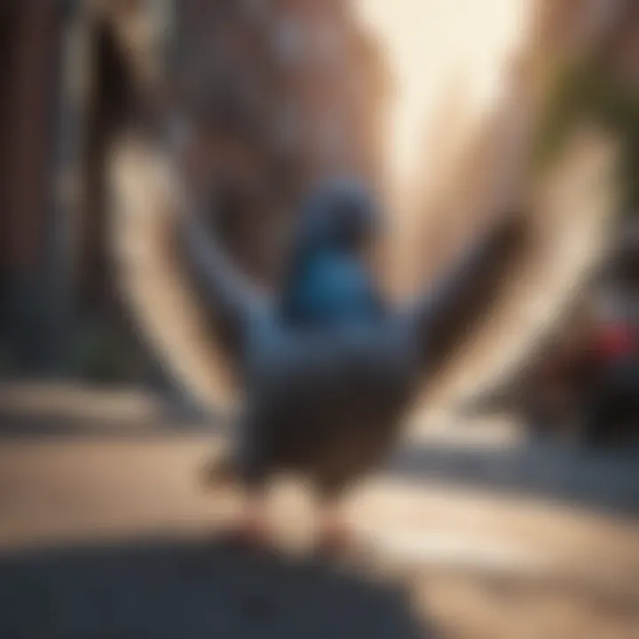 Pigeon repelling sound waves illustration