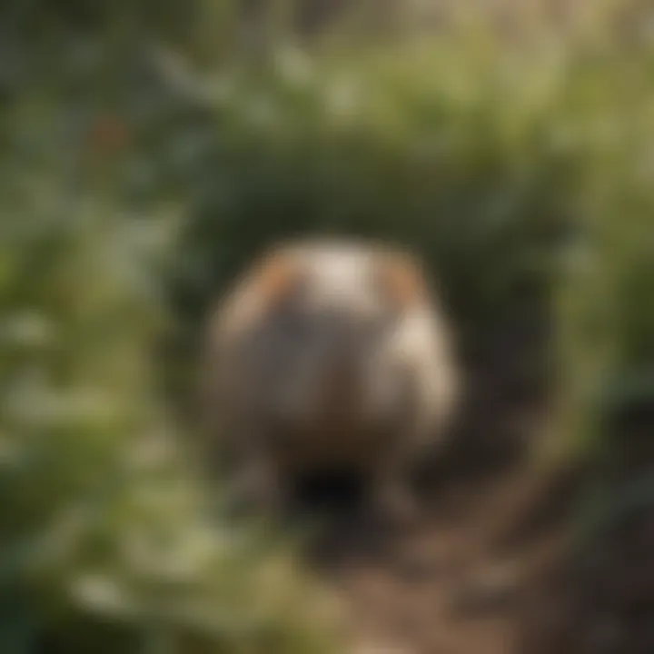 Vole Tunneling Under Grass in Garden Vole tunneling under grass in garden