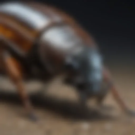 Warehouse beetle exoskeleton under microscope
