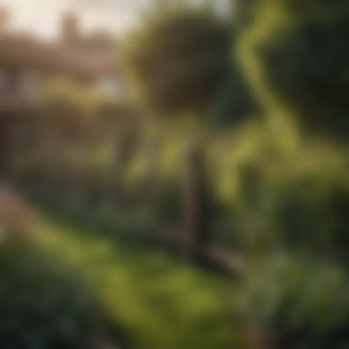 A well-maintained mosquito fence blending seamlessly with the garden landscape