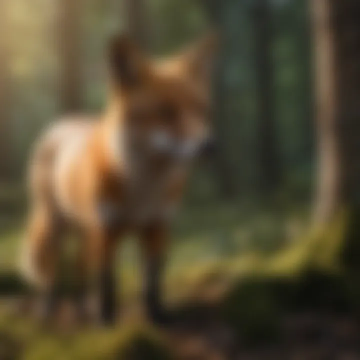 Cunning Fox Hunting in Natural Habitat Sleek Fox Hunting in the Forest