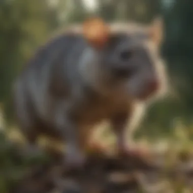 Conceptual illustration showcasing the challenges faced by wildlife due to rat populations