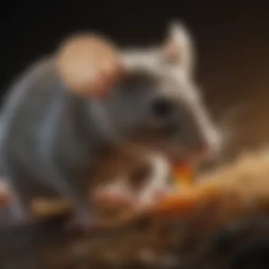 Mice Urination and Zoonotic Diseases Abstract illustration showing the connection between mice urination and zoonotic diseases
